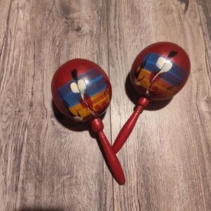 Handcrafted Red Maracas